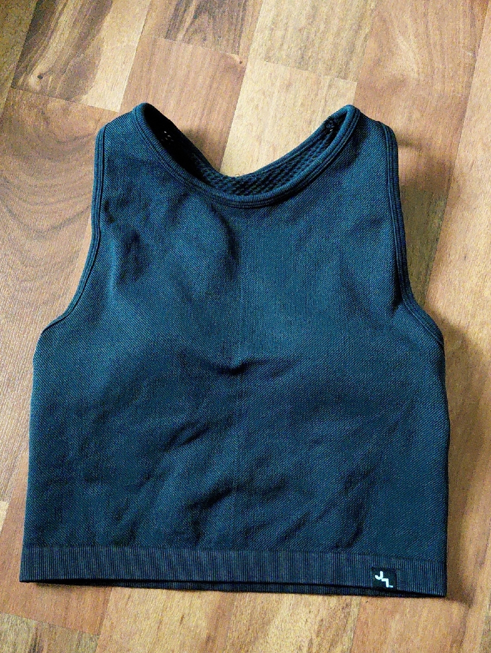 Joy Lab Cropped Fit Tank Black Sports Bra Racerback